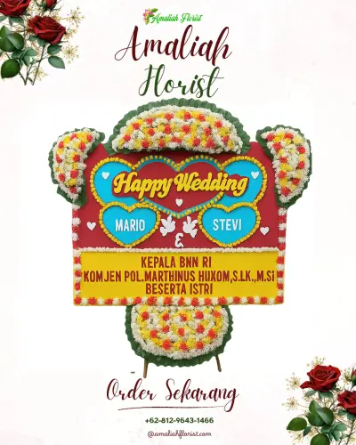 Karangan Papan Bunga Pernikahan di Rambay